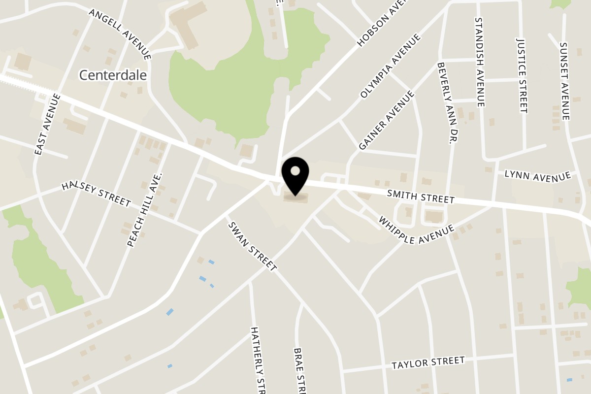 Map showing the location of Sorrento Restaurant on 1848 Smith St in North Providence